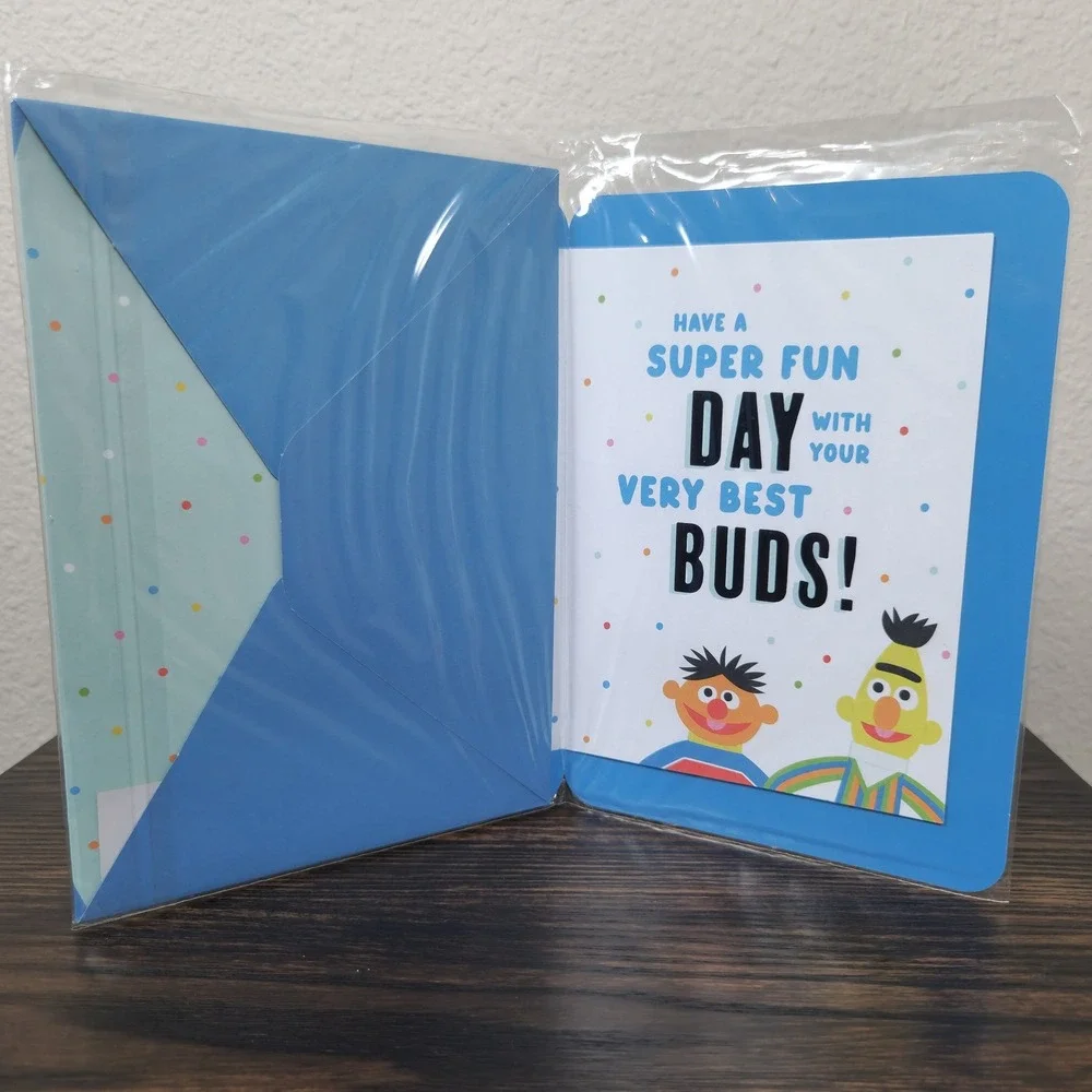 Sesame Street Birthday‎ Buddies Card - Bert, Ernie, Cookie Monster